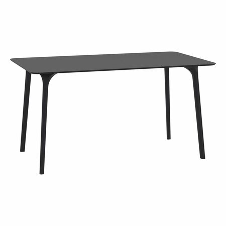 FINE-LINE 55 in. Maya Rectangle Table Black FI3449699